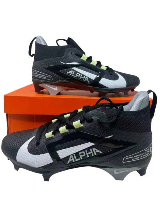 Nike Alpha‎ Menace 4 Elite Football Cleat Black/Smoke FD7036-001 Men\'s 9.5 NEW